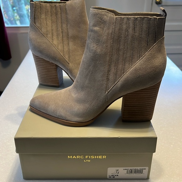 Marc Fisher boots- Alva, light natural suede